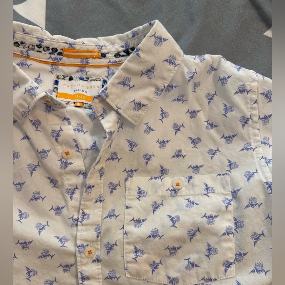 Cactus boys 11-12 sailfish button down